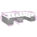Set de sofás de jardín 11pzas con cojines ratán sintético beige