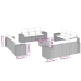 Set sofás de jardín con cojines 13 piezas ratán sintético gris
