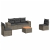 Set de muebles de jardín 6 pzas y cojines ratán sintético gris