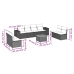 Set de sofás de jardín 9 pzas con cojines ratán sintético beige