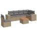 Set sofás de jardín 7 piezas y cojines ratán sintético beige