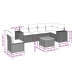 Set sofás de jardín 7 piezas y cojines ratán sintético beige