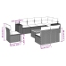Set de sofás de jardín 9 pzas con cojines ratán sintético beige