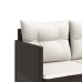 Set comedor de jardín 5 piezas y cojines ratán sintético marrón