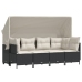 Set de muebles de jardín 5 pzas y cojines ratán sintético negro