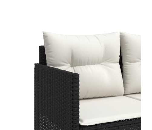Set de muebles de jardín 5 pzas y cojines ratán sintético negro