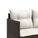 Set comedor de jardín 5 piezas y cojines ratán sintético marrón