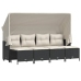 Set de muebles de jardín 5 pzas y cojines ratán sintético negro