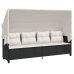 Set de muebles de jardín 5 pzas y cojines ratán sintético negro