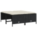 Set de muebles de jardín 5 pzas y cojines ratán sintético negro