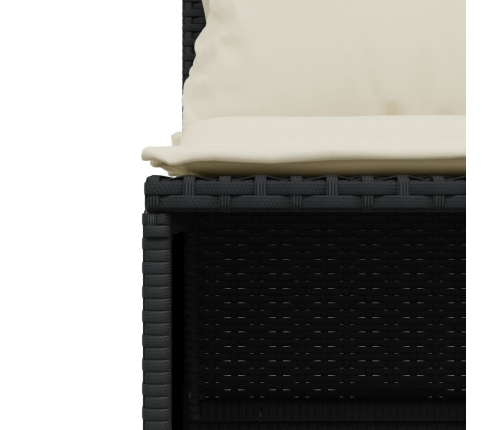 Set de muebles de jardín 5 pzas y cojines ratán sintético negro