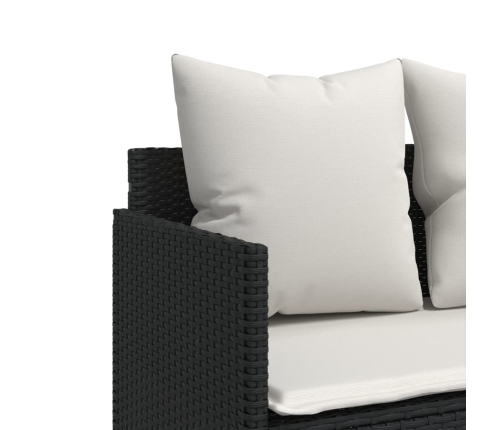 Set de muebles de jardín 5 pzas y cojines ratán sintético negro