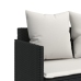 Set de muebles de jardín 5 pzas y cojines ratán sintético negro