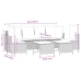 Set de muebles de jardín 5 pzas y cojines ratán sintético negro