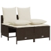 Set comedor de jardín 5 piezas y cojines ratán sintético marrón