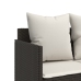 Set comedor de jardín 5 piezas y cojines ratán sintético marrón