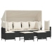 Set de muebles de jardín 5 pzas y cojines ratán sintético negro