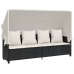 Set de muebles de jardín 5 pzas y cojines ratán sintético negro