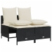 Set de muebles de jardín 5 pzas y cojines ratán sintético negro
