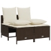 Set comedor de jardín 5 piezas y cojines ratán sintético marrón