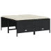 Set de muebles de jardín 5 pzas y cojines ratán sintético negro
