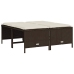 Set comedor de jardín 5 piezas y cojines ratán sintético marrón