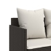 Set comedor de jardín 5 piezas y cojines ratán sintético marrón