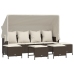 Set comedor de jardín 5 piezas y cojines ratán sintético marrón