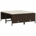 Set comedor de jardín 5 piezas y cojines ratán sintético marrón