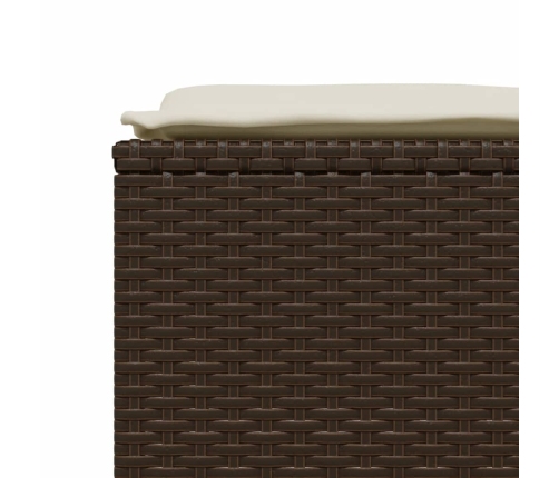 Set comedor de jardín 5 piezas y cojines ratán sintético marrón