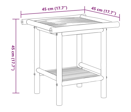 Mesa de centro de bambú 45x45x45 cm