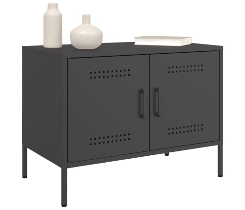 Mueble de TV acero negro 68x39x50,5 cm