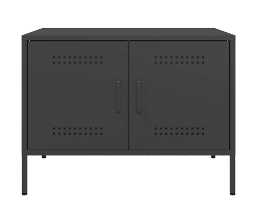 Mueble de TV acero negro 68x39x50,5 cm