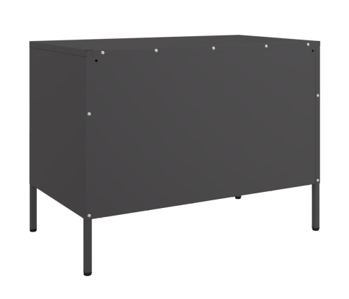 Mueble de TV acero negro 68x39x50,5 cm