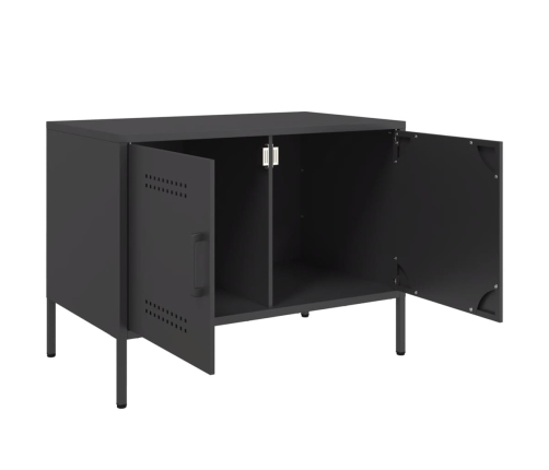 Mueble de TV acero negro 68x39x50,5 cm