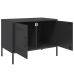 Mueble de TV acero negro 68x39x50,5 cm