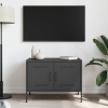 Mueble de TV acero negro 68x39x50,5 cm