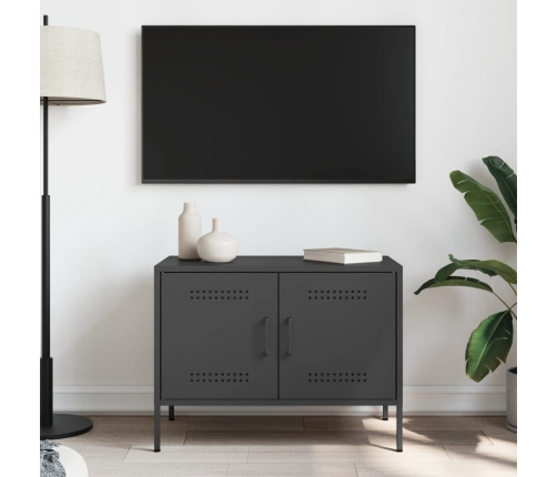 Mueble de TV acero negro 68x39x50,5 cm