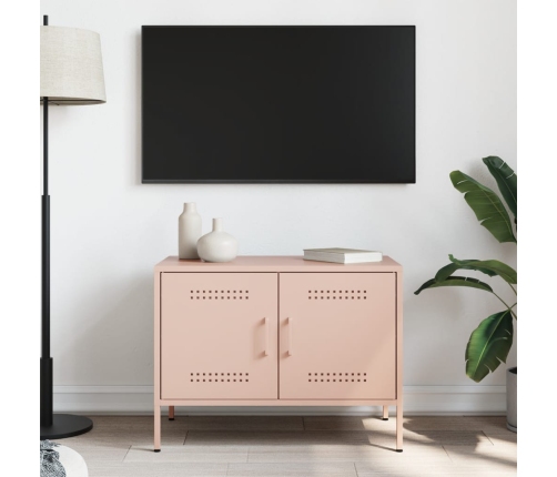 Mueble de TV acero rosa 68x39x50,5 cm