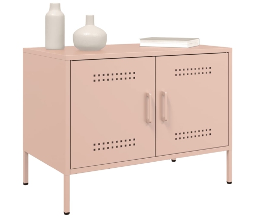 Mueble de TV acero rosa 68x39x50,5 cm