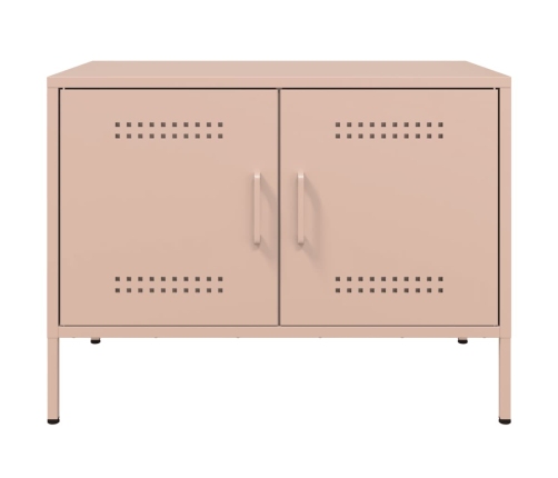 Mueble de TV acero rosa 68x39x50,5 cm