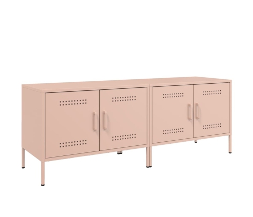 Muebles de TV 2 piezas acero rosa 68x39x50,5 cm