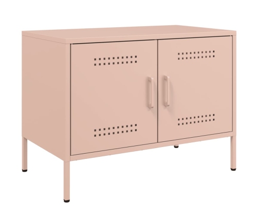 Muebles de TV 2 piezas acero rosa 68x39x50,5 cm