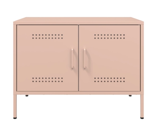 Muebles de TV 2 piezas acero rosa 68x39x50,5 cm