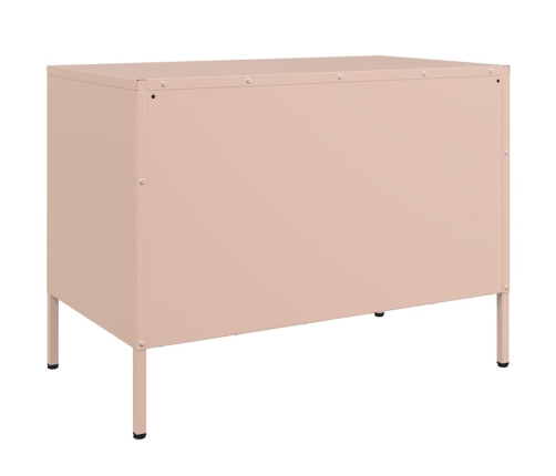 Muebles de TV 2 piezas acero rosa 68x39x50,5 cm