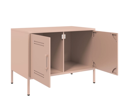 Muebles de TV 2 piezas acero rosa 68x39x50,5 cm