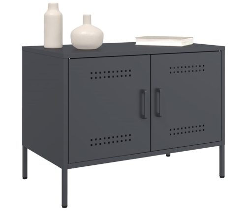 Muebles de TV 2 unidades acero gris antracita 68x39x50,5 cm