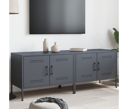 Muebles de TV 2 unidades acero gris antracita 68x39x50,5 cm