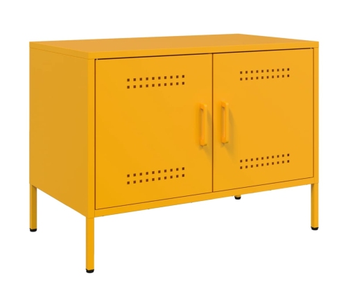 Mueble de TV de acero amarillo mostaza 68x39x50,5 cm