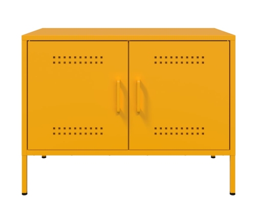 Mueble de TV de acero amarillo mostaza 68x39x50,5 cm